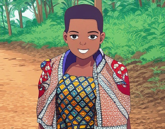Rwandan children learning in school
